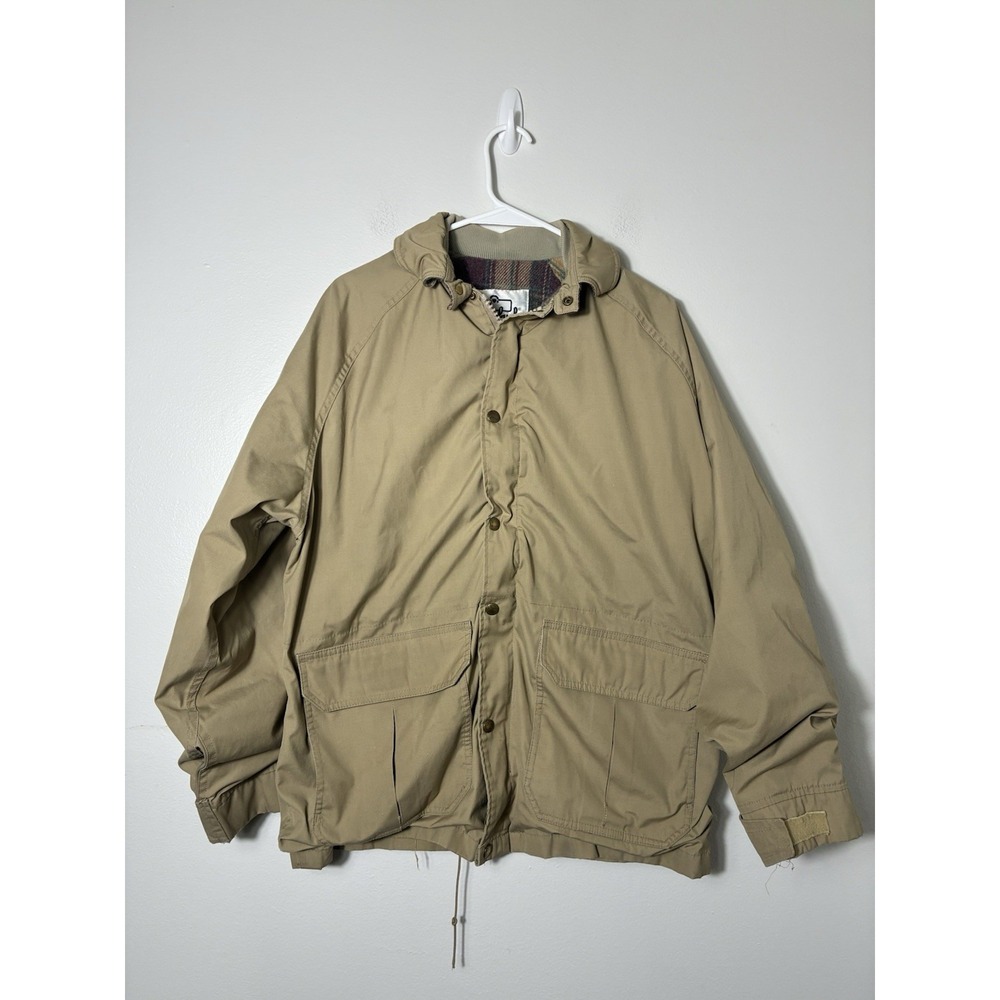 Vintage Woolrich Chore Coat Women's Sz Large Brown Barn Has Small Hole Shoulder